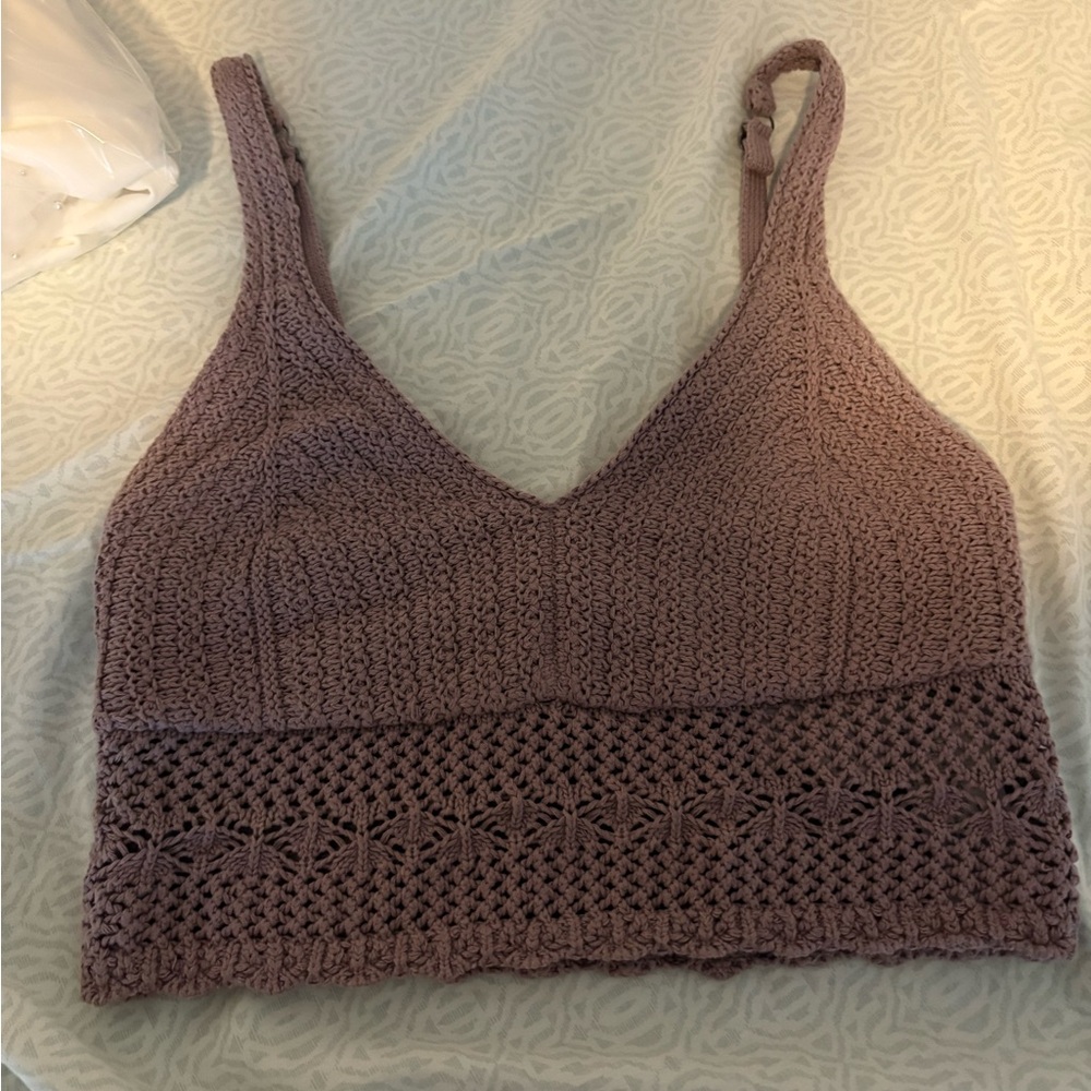 Hollister Brown Knit Crop Top